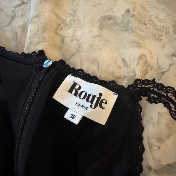 Rouje Black Lace-Trimmed Ivana Midi Dress - Picture 7 of 7